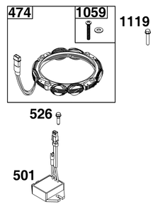 Alternator Group Diagram and Parts List for 49T877-0055-Z1  Briggs and Stratton Engine